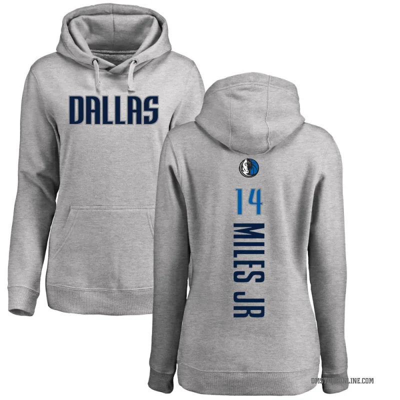 Mike Miles Jr. Women's Dallas Mavericks Branded Ash Backer Pullover Hoodie