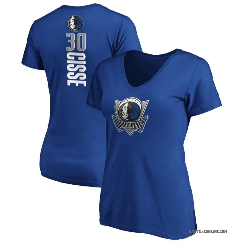 Moussa Cisse Women's Royal Dallas Mavericks Backer T-Shirt
