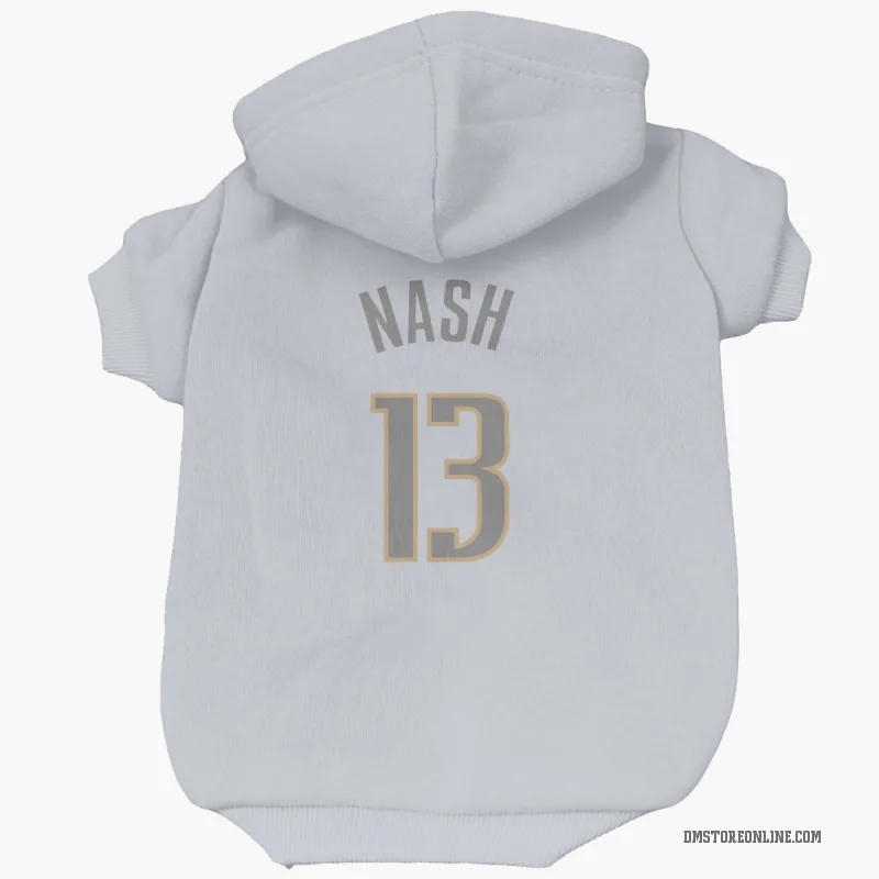 Steve Nash  White Dallas Mavericks  Gray Cat & Dog Pet Hoodie