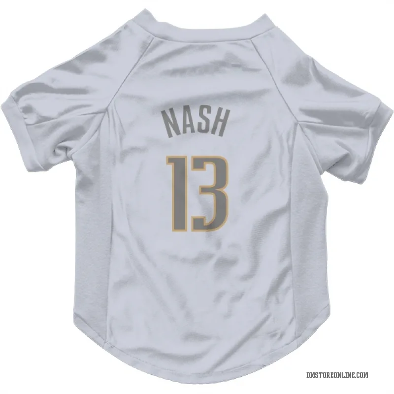 Steve Nash  White Dallas Mavericks  Gray Cat & Dog Pet Jersey