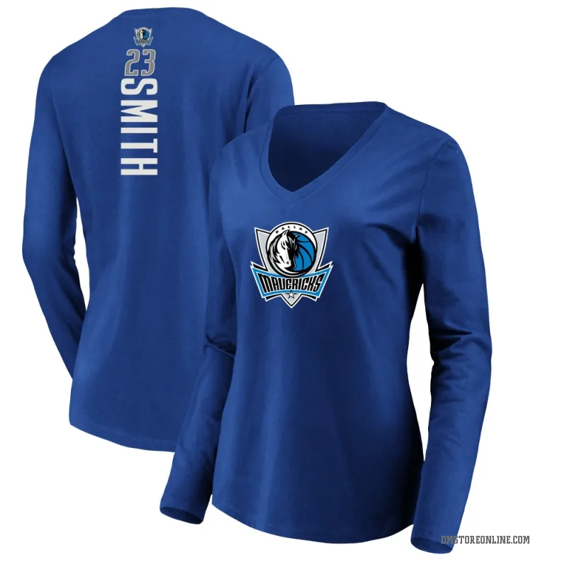 Tyler Smith Women's Royal Dallas Mavericks Backer Long Sleeve T-Shirt
