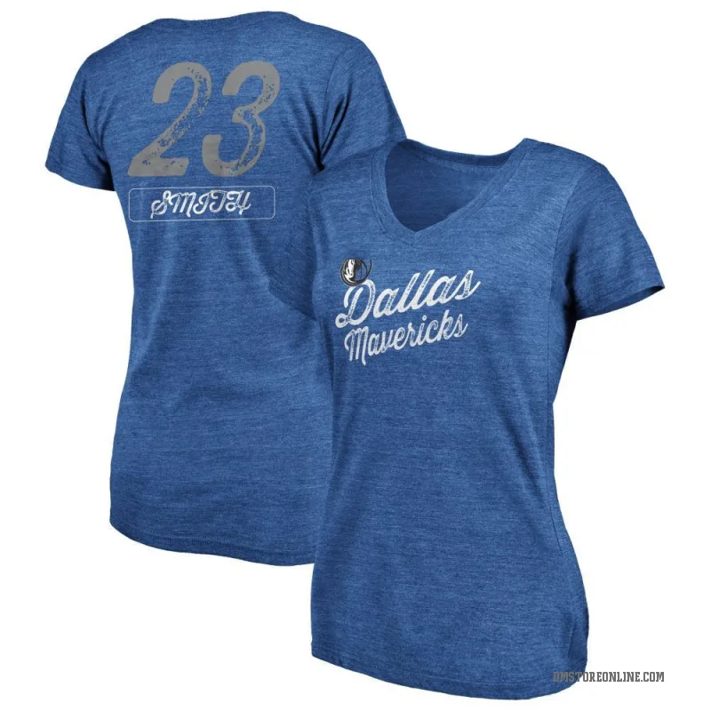Tyler Smith Women's Royal Dallas Mavericks Sideline V-Neck T-Shirt